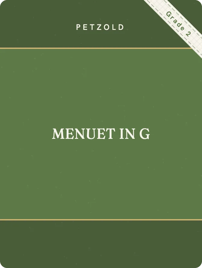 Cover of Menuet in G by Petzold